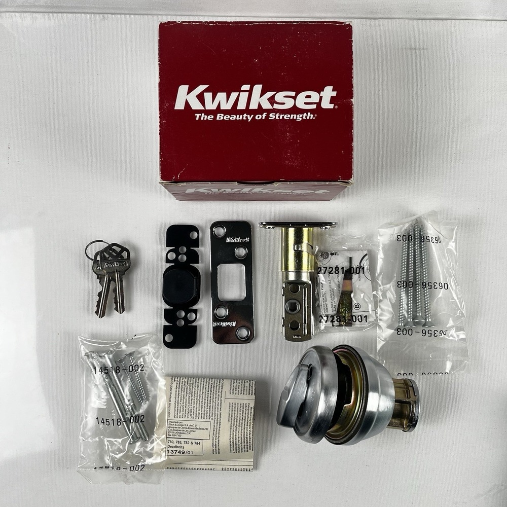 Kwikset 780 26D Deadbolt Single Cylinder  Satin Chrome Smart Key NOS Year 2009 - Picture 5 of 15